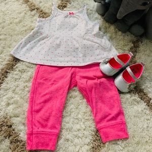 CARTERS baby girl SET 2 pc 6 Months- include shoes
